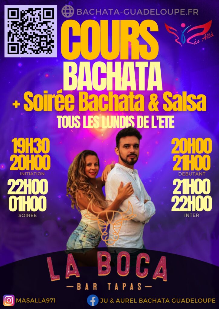 affiche la boca marina du gosier soirée bachata cours de danse