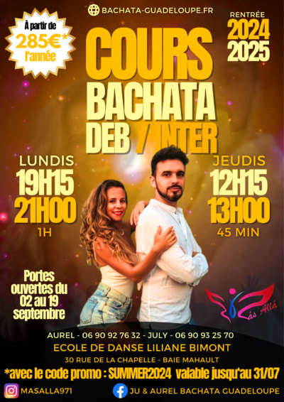 affiche cours débutant et inter rentrée 2024 2025
